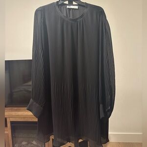 Zara Black Pleated Dress